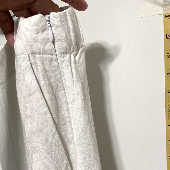 J Jill Linen Blend Wide Side Slit Leg White Pants Women's Large - Picture 8 of 16